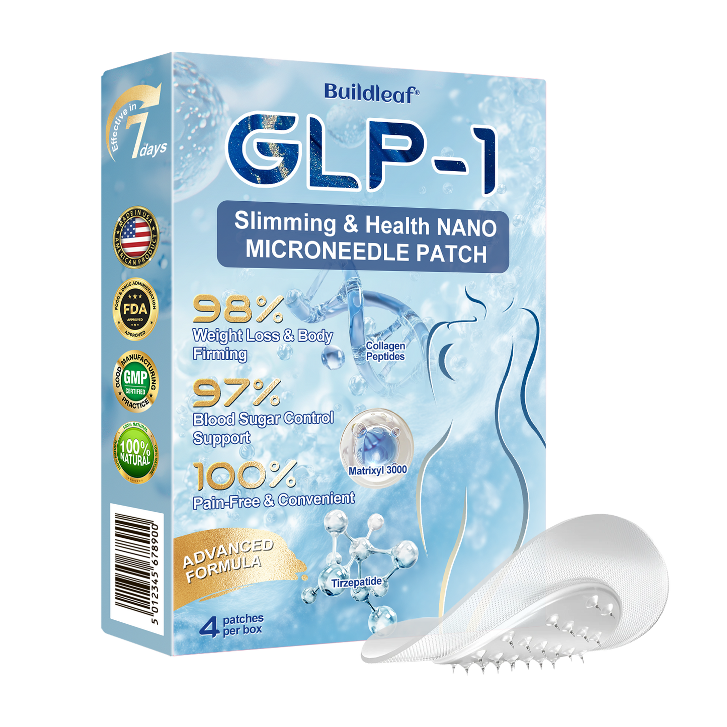 FDA Store🏥| 𝐵uil𝗱𝐿ea𝐟® 𝑺𝑀𝗚T-𝑮𝐋𝑃-1 𝐒limming & 𝐻ealth 𝑁ano 𝑀icroneedle 𝑃atch with Collagen & Matrixyl 3000 丨Obesity,Cardiovascular Diseas, Diabetes, Sleep Apnea, Joint Problems and More